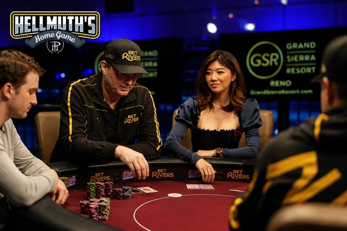 Phil Hellmuth and Xuan Liu at the Hellmuth's Home Game table