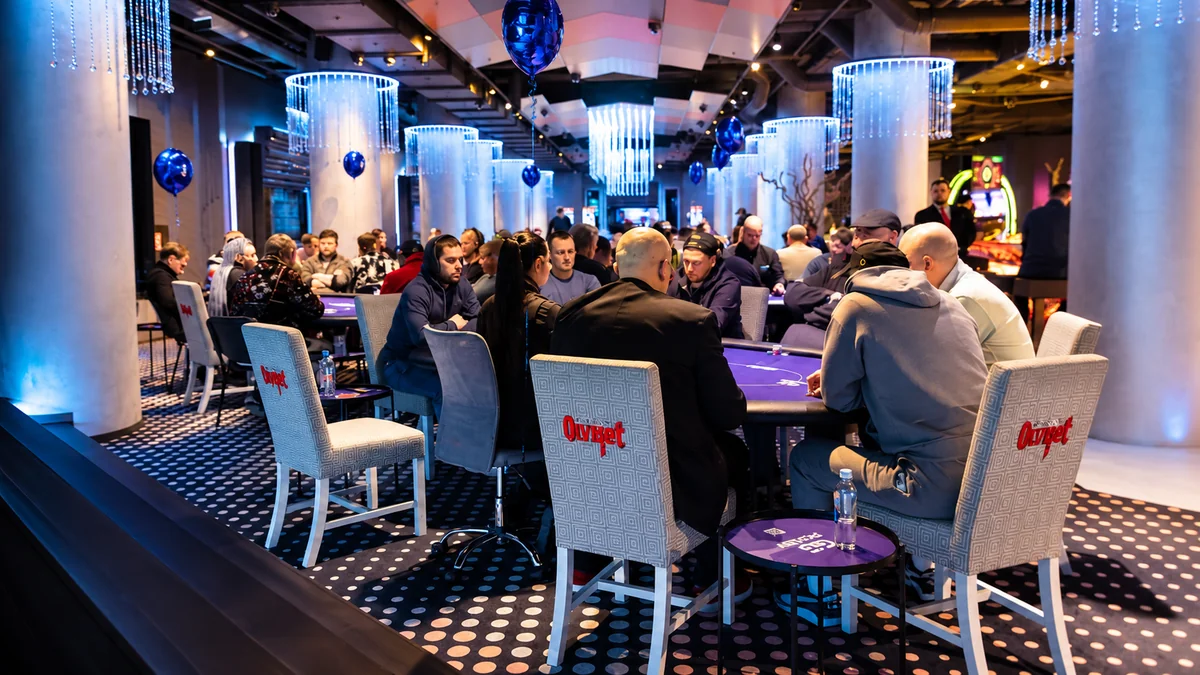 Tournament tables at Olympic Casino Lietuva, home of the Kings of Vilnius