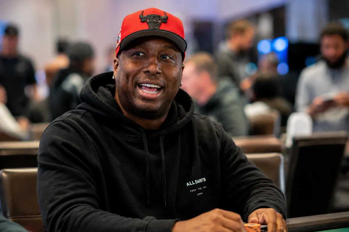 Maurice Hawkins at the table during the Borgata Summer Poker Open