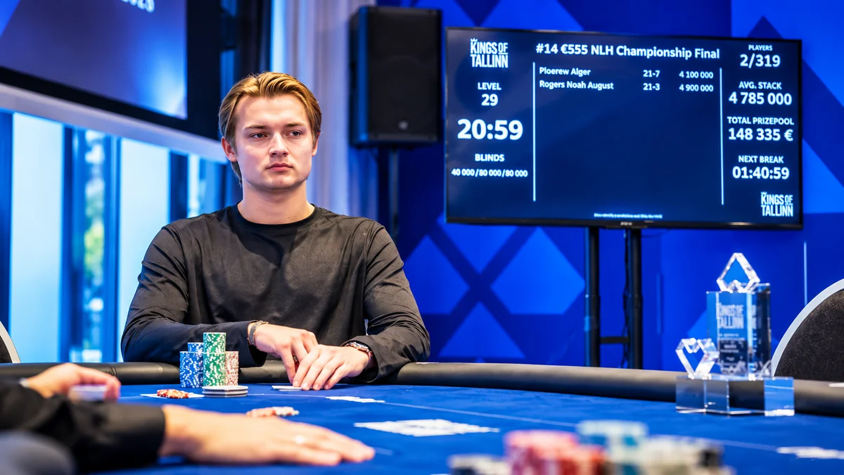 Noah Rogers heads-up at the €555 Kings of Tallinn Championship final
